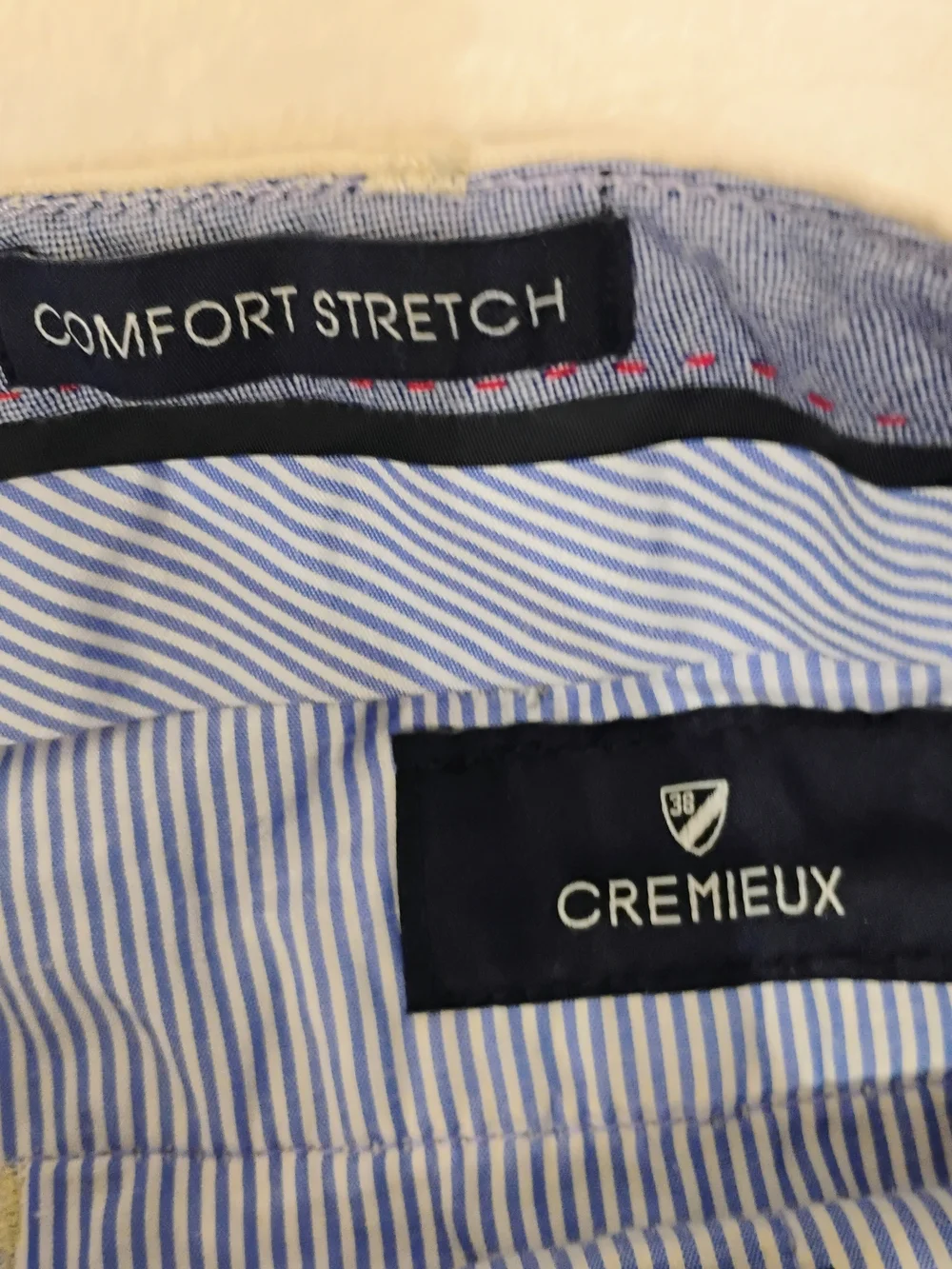Cremieux Mens 38x30 Cotton Linen Blend Comfort Stretch Beige Pants Flat Front U